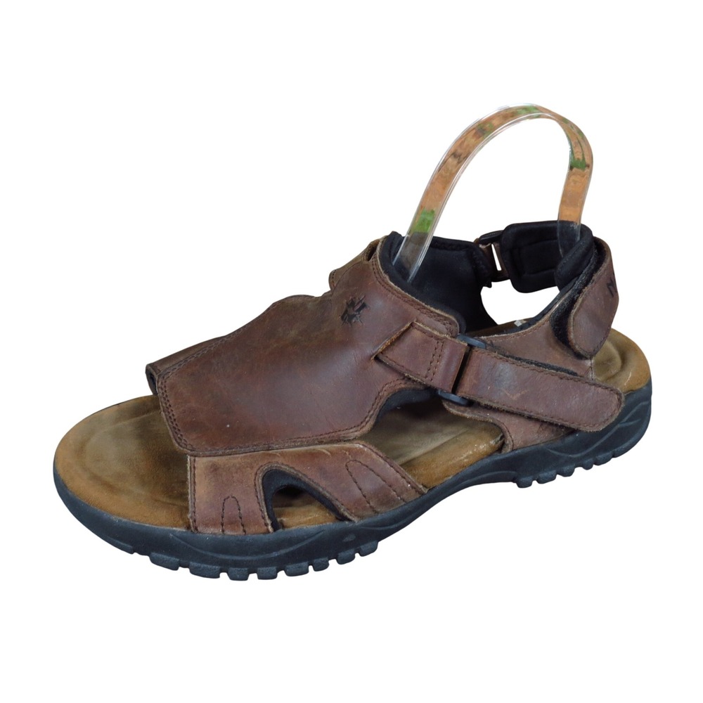 Nevados V6421M-EX Mens Sport Fisherman Sandals Sz 10 Hiking Trail Brown Leather
